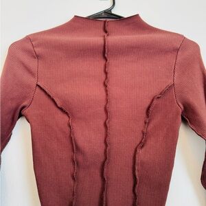 Naked Wardrobe Long Sleeve Top in Rust